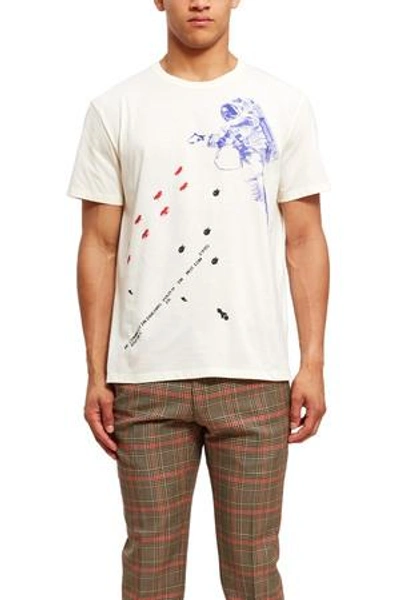 Shop Raf Simons Opening Ceremony Slim Fit Astronaut T-shirt In Cream
