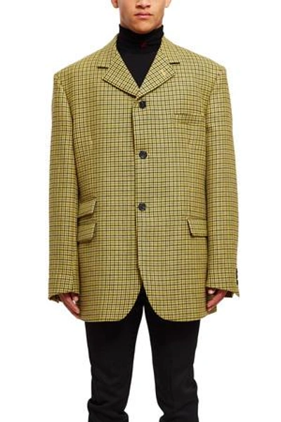 Shop Raf Simons Opening Ceremony Big Fit Blazer In Yellow