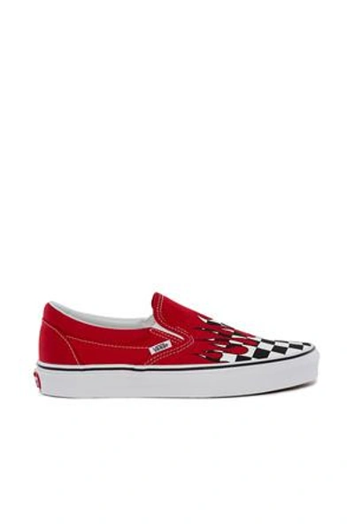 Vans Ua Classic Slip-on Checker Flame Sneaker In Red | ModeSens