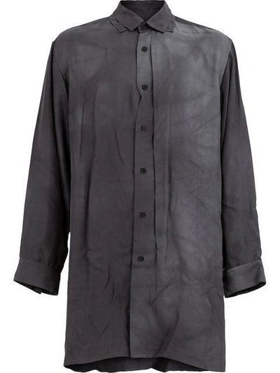 Shop Yohji Yamamoto Long Length Shirt - Grey