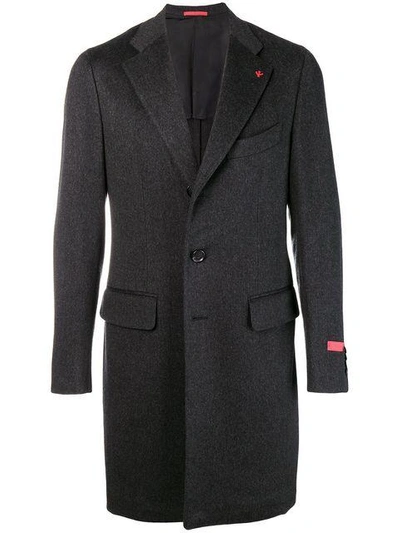 Shop Isaia Single Breasted Coat - Grey