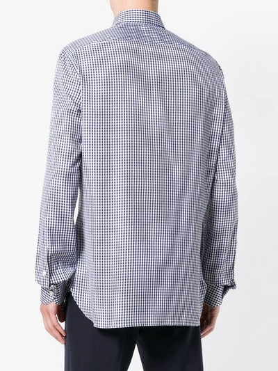 Shop Isaia Gingham Button Shirt In Blue