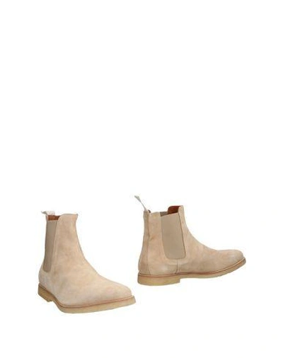 Shop Common Projects Ankle Boots In Beige