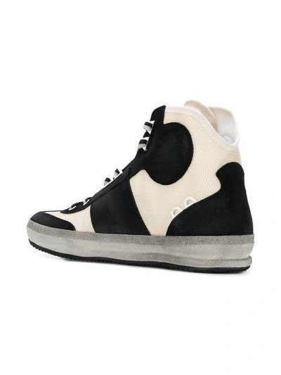 Shop Leather Crown High Ankle Sneakers In Neutrals
