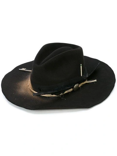 Shop Nick Fouquet Sprayed Detail Hat  In Black