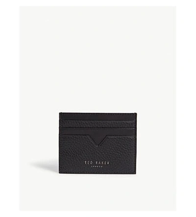 Shop Ted Baker Hunkee Leather Card Holder In Black