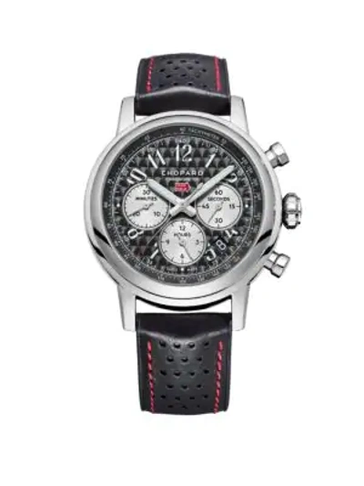 Shop Chopard Men's Mille Miglia Stainless Steel & Leather-strap Chronograph Watch In Silver