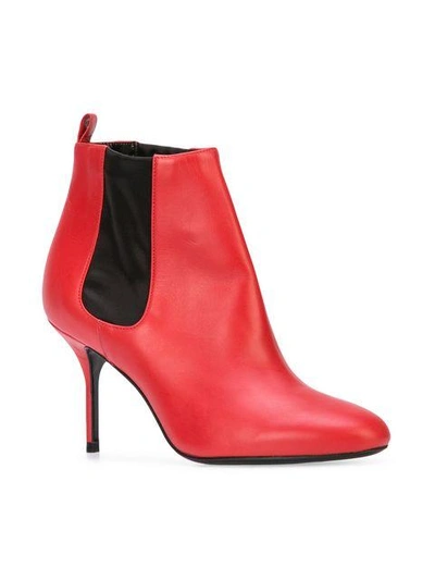 Shop Pierre Hardy Elastic Panel Stiletto Boots - Red
