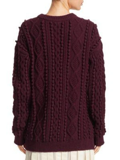 Shop 3.1 Phillip Lim / フィリップ リム Popcorn Cable-knit Split Wool Sweater In Wine