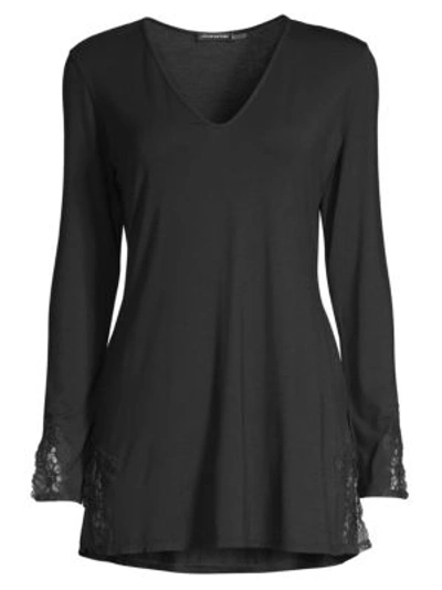 Shop Natori Undercover Long Sleeve Top In Black