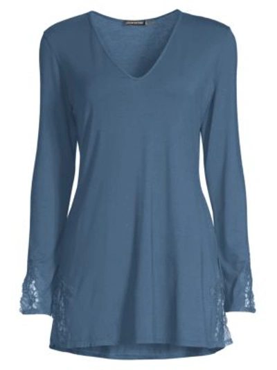 Shop Natori Undercover Long Sleeve Top In Moody Blue