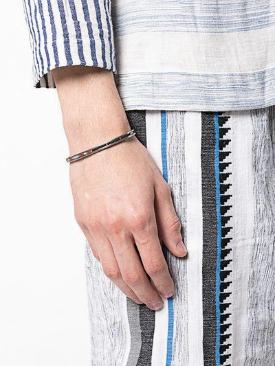Shop M Cohen Beaded Cuff Bracelet In Grey