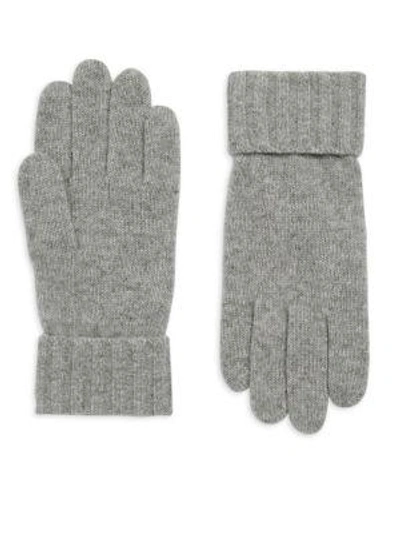 Shop Portolano Cashmere Gloves In Heather Grey