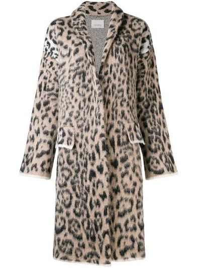Shop Laneus Leopard Printed Coat - Neutrals