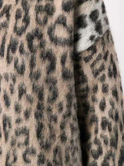 Shop Laneus Leopard Printed Coat - Neutrals
