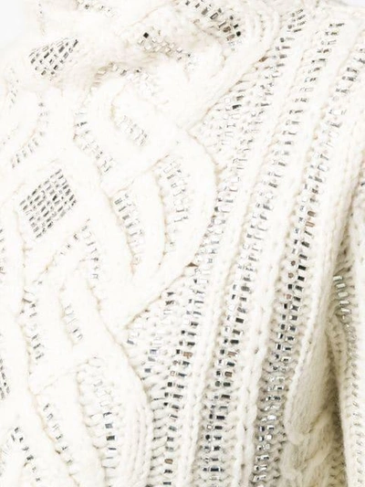 Shop Ermanno Scervino Crystal Embellished Sweater In White