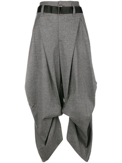 Shop Issey Miyake Draped Trousers In Grey