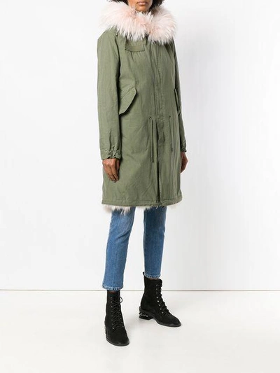 Shop History Repeats Elongated Furry Coat In Green