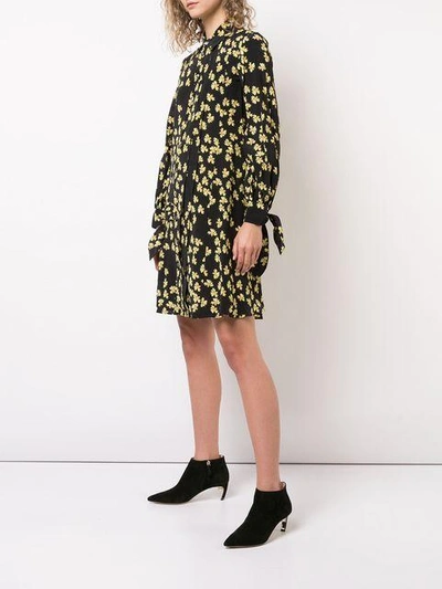 Shop Derek Lam Floral Long-sleeve Shirt Dress - Black