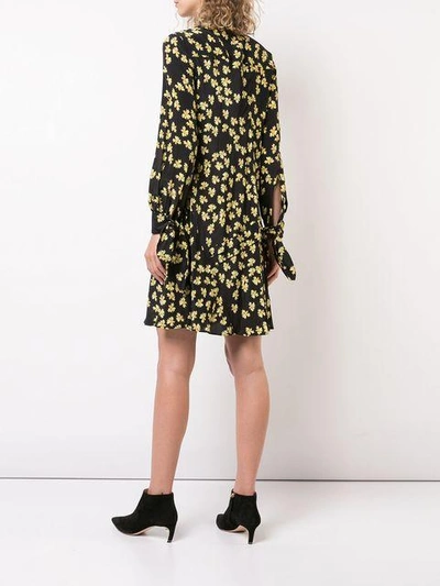 Shop Derek Lam Floral Long-sleeve Shirt Dress - Black