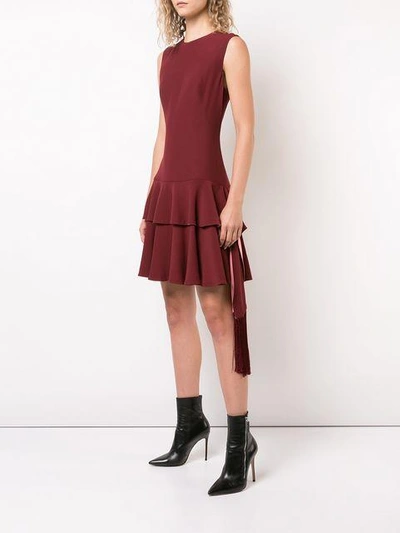 Shop Alexander Mcqueen Frill-trim Sleeveless Dress In Red