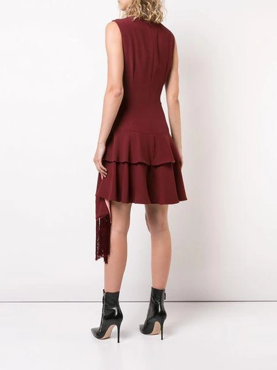 Shop Alexander Mcqueen Frill-trim Sleeveless Dress In Red