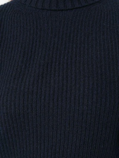 Shop Sportmax Cashmere Turtleneck Asymmetric Sweater - Blue
