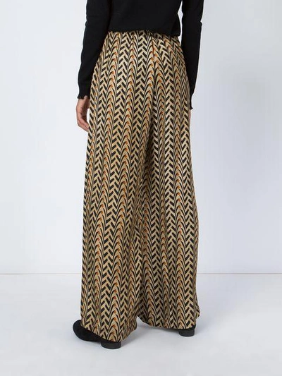 Shop Uma Wang Chevron Print Palazzo Pants - Nude & Neutrals