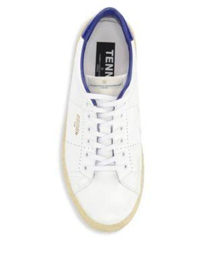 Shop Golden Goose Men's Tennis Sneakers In White Blue