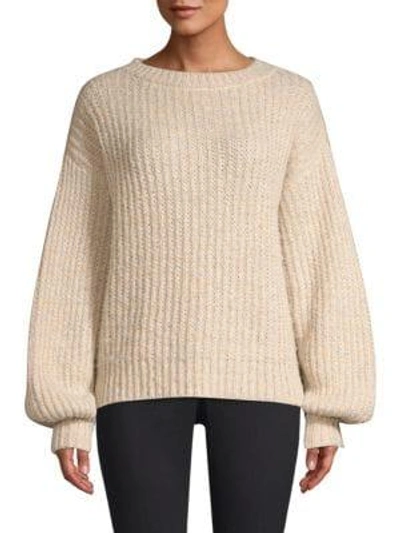 Shop Milly Puff Sleeve Sweater In White Rainbow