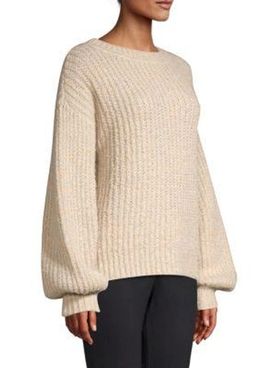 Shop Milly Puff Sleeve Sweater In White Rainbow