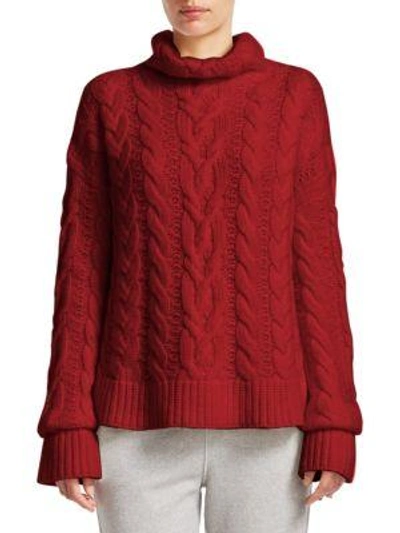 Shop Loro Piana Dolcevita Glace Cashmere Turtleneck In Flame Red