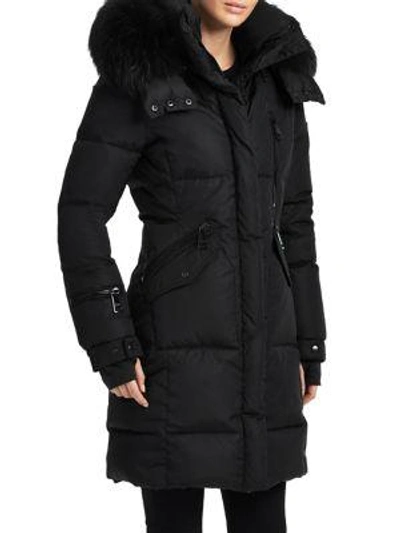 Shop Sam Fox Fur Highway Puffer Coat In Black Charcoal