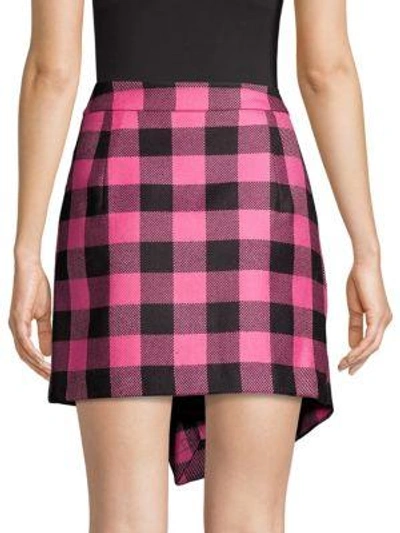 Shop Milly Buffalo Check Mini Skirt In Pink Black