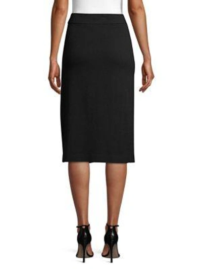 Shop Dkny Knit Bodycon Button Skirt In Black