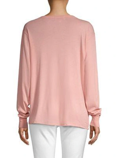 Shop Wildfox Monday Mourning Long Sleeve Tee In Taupe Rose