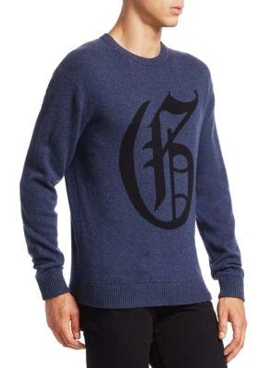 Shop Greyson Wool & Cashmere Knit Crewneck Sweater In Navy Heather