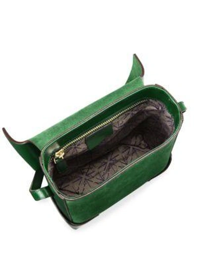 Shop Manu Atelier Mini Pristine Leather & Suede Box Bag In Green