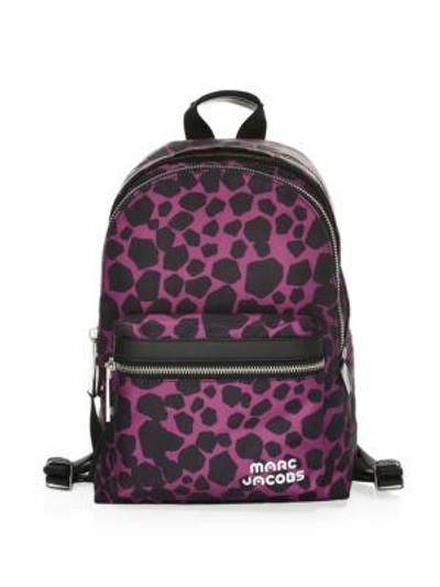 Shop Marc Jacobs Abstract Print Medium Backpack In Berry Multi