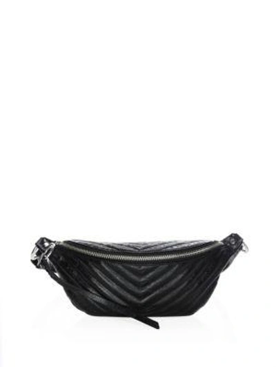 Shop Rebecca Minkoff Edie Quilted Leather Belt Bag In Black