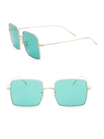 Shop Oliver Peoples Rayette 60mm Tinted Square Sunglasses In Gold