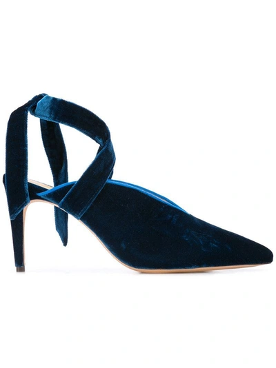 Shop Alexandre Birman Ankle Straps Mules - Blue