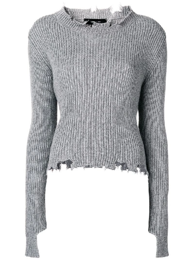 Shop Federica Tosi Destroyed Sweater - Grey