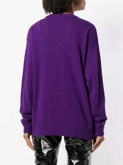 Shop Laneus Loose Fitted Sweater In Purple