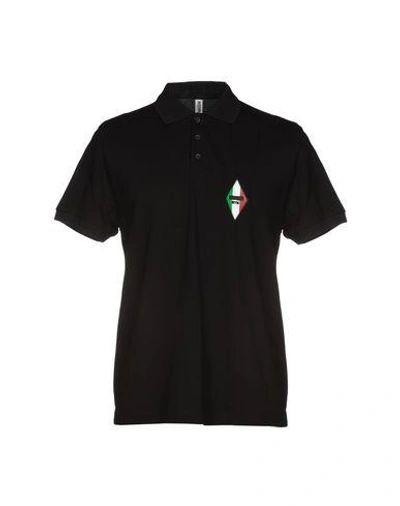 Shop Moschino Man Polo Shirt Black Size Xl Cotton
