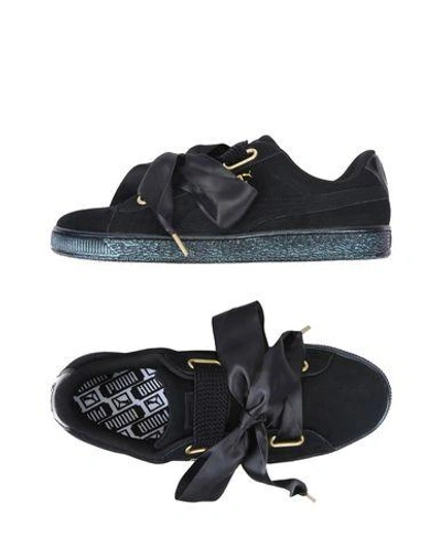 Shop Puma Suede Heart Satin Wn's Woman Sneakers Black Size 8.5 Soft Leather, Textile Fibers