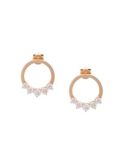 Shop Anita Ko Diamond Hoop Earrings In Metallic