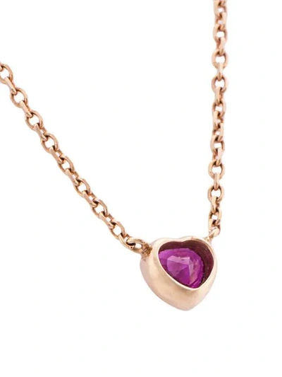 Shop Anita Ko Embellished Heart Necklace In Neutrals
