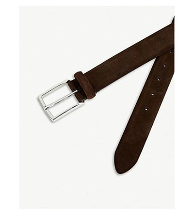 Shop Anderson's Classic Suede Belt In Brown