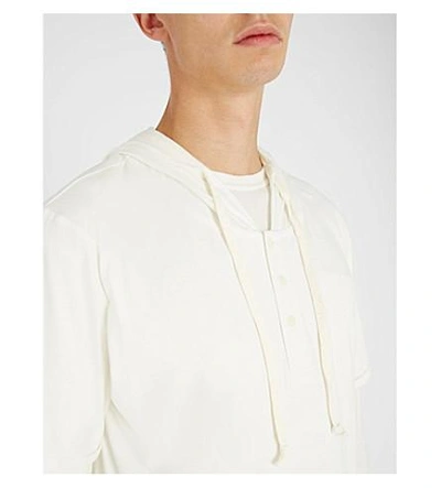 Shop Profound Aesthetic Kurta Longline Cotton-jersey Hoody In White